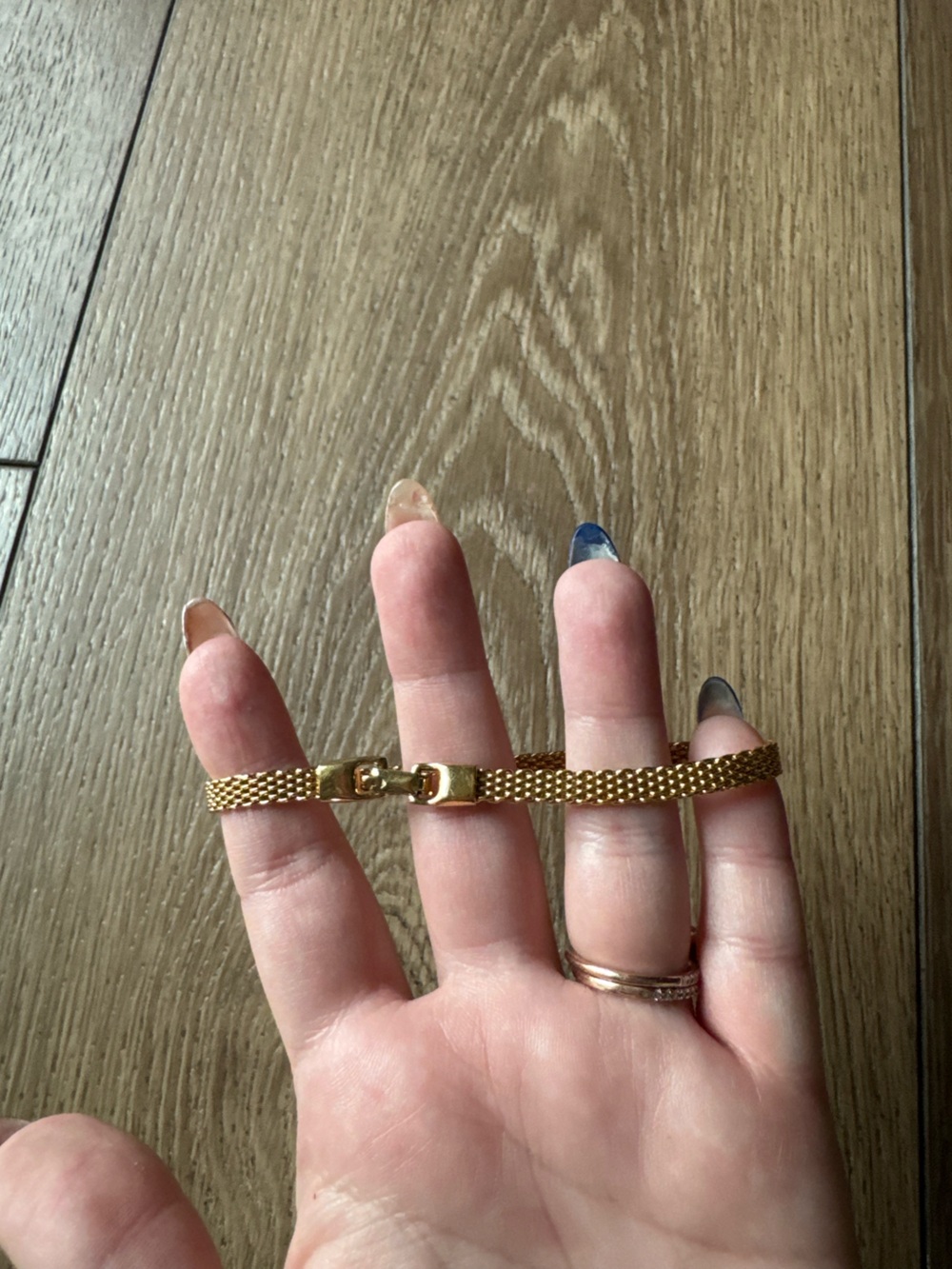 Gold-Tone Mesh Bracelet - Elegant Women's Jewelry